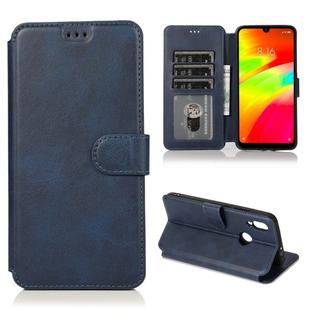 For Xiaomi Redmi 7 Calf Texture Magnetic Buckle Horizontal Flip Leather Case with Holder & Card Slots & Wallet & Photo Frame(Blue)