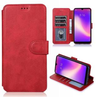 For Xiaomi Redmi 8 Calf Texture Magnetic Buckle Horizontal Flip Leather Case with Holder & Card Slots & Wallet & Photo Frame(Red)