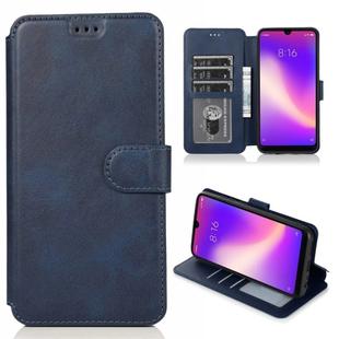 For Xiaomi Redmi 8 Calf Texture Magnetic Buckle Horizontal Flip Leather Case with Holder & Card Slots & Wallet & Photo Frame(Blue)