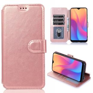 For Xiaomi Redmi 8A Calf Texture Magnetic Buckle Horizontal Flip Leather Case with Holder & Card Slots & Wallet & Photo Frame(Rose Gold)