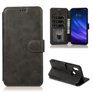 For Xiaomi Mi 8 Calf Texture Magnetic Buckle Horizontal Flip Leather Case with Holder & Card Slots & Wallet & Photo Frame(Black)