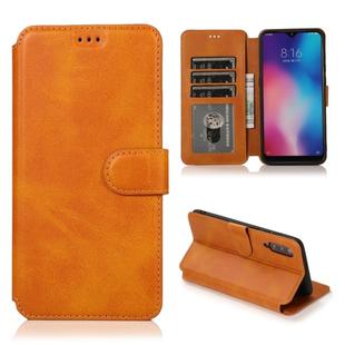For Xiaomi Mi 9 Calf Texture Magnetic Buckle Horizontal Flip Leather Case with Holder & Card Slots & Wallet & Photo Frame(Khaki)