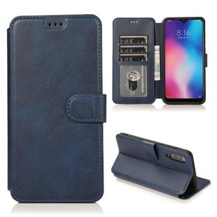 For Xiaomi Mi 9 Calf Texture Magnetic Buckle Horizontal Flip Leather Case with Holder & Card Slots & Wallet & Photo Frame(Blue)