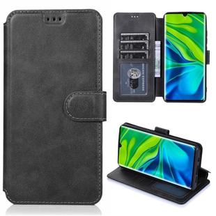 For Xiaomi Mi CC9 Pro Calf Texture Magnetic Buckle Horizontal Flip Leather Case with Holder & Card Slots & Wallet & Photo Frame(Black)
