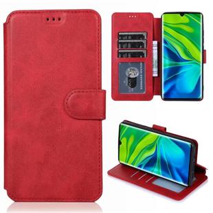 For Xiaomi Mi CC9 Pro Calf Texture Magnetic Buckle Horizontal Flip Leather Case with Holder & Card Slots & Wallet & Photo Frame(Red)