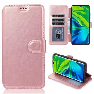 For Xiaomi Mi CC9 Pro Calf Texture Magnetic Buckle Horizontal Flip Leather Case with Holder & Card Slots & Wallet & Photo Frame(Rose Gold)
