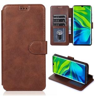 For Xiaomi Mi CC9 Pro Calf Texture Magnetic Buckle Horizontal Flip Leather Case with Holder & Card Slots & Wallet & Photo Frame(Coffee)