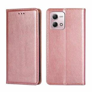 For Motorola Moto G Stylus 2023 4G Gloss Oil Solid Color Magnetic Leather Phone Case(Rose Gold)