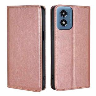 For Motorola Moto G Play 4G 2024 Gloss Oil Solid Color Magnetic Leather Phone Case(Rose Gold)