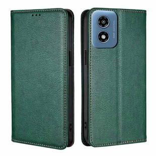 For Motorola Moto G Play 4G 2024 Gloss Oil Solid Color Magnetic Leather Phone Case(Green)