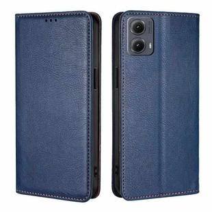 For Motorola Edge 5G 2024 Gloss Oil Solid Color Magnetic Leather Phone Case(Blue)