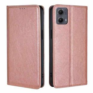 For Motorola Edge 5G 2024 Gloss Oil Solid Color Magnetic Leather Phone Case(Rose Gold)