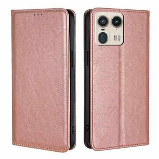 For Motorola Edge 50 Ultra Gloss Oil Solid Color Magnetic Leather Phone Case(Rose Gold)