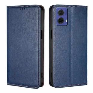 For Motorola Moto G85 5G Gloss Oil Solid Color Magnetic Leather Phone Case(Blue)