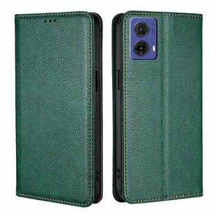 For Motorola Moto G85 5G Gloss Oil Solid Color Magnetic Leather Phone Case(Green)