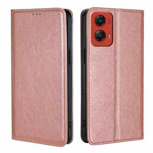 For Motorola Moto G Stylus 5G 2024 Gloss Oil Solid Color Magnetic Leather Phone Case(Rose Gold)