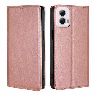 For Motorola Moto G Power 5G 2024 Gloss Oil Solid Color Magnetic Leather Phone Case(Rose Gold)