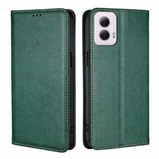 For Motorola Moto G Power 5G 2024 Gloss Oil Solid Color Magnetic Leather Phone Case(Green)