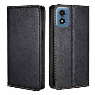 For Motorola Moto G 5G 2024 Gloss Oil Solid Color Magnetic Leather Phone Case(Black)