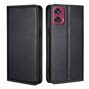 For Motorola Edge 50 Fusion 5G Gloss Oil Solid Color Magnetic Leather Phone Case(Black)