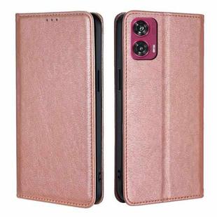 For Motorola Edge 50 Fusion 5G Gloss Oil Solid Color Magnetic Leather Phone Case(Rose Gold)