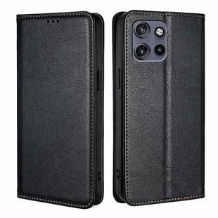 For Motorola Edge 50 Neo 5G Gloss Oil Solid Color Magnetic Leather Phone Case(Black)