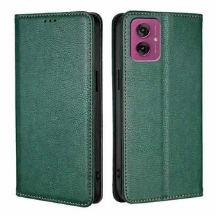 For Motorola Moto G55 5G Gloss Oil Solid Color Magnetic Leather Phone Case(Green)