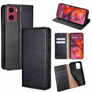 For Motorola Moto G05 Gloss Oil Solid Color Magnetic Leather Phone Case(Black)