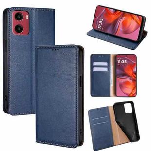 For Motorola Moto G05 Gloss Oil Solid Color Magnetic Leather Phone Case(Blue)
