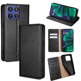 For Motorola Moto G Stylus 5G 2025 Gloss Oil Solid Color Magnetic Leather Phone Case(Black)
