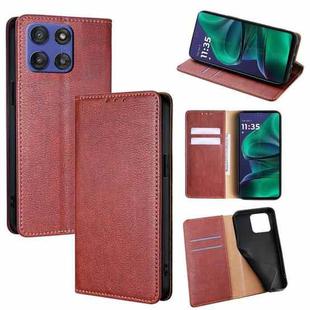 For Motorola Moto G Stylus 5G 2025 Gloss Oil Solid Color Magnetic Leather Phone Case(Brown)