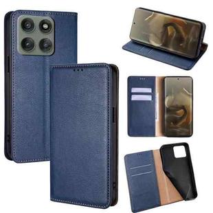 For Motorola Edge 60 Pro 5G Gloss Oil Solid Color Magnetic Leather Phone Case(Blue)