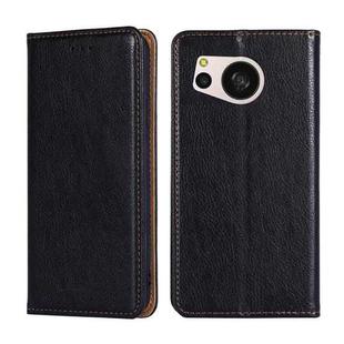 For Sharp Aquos Sense 8 SHG11/SH-54D Gloss Oil Solid Color Magnetic Leather Phone Case(Black)