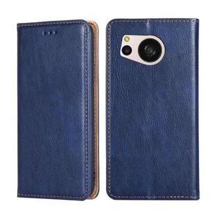 For Sharp Aquos Sense 8 SHG11/SH-54D Gloss Oil Solid Color Magnetic Leather Phone Case(Blue)