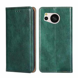 For Sharp Aquos Sense 8 SHG11/SH-54D Gloss Oil Solid Color Magnetic Leather Phone Case(Green)