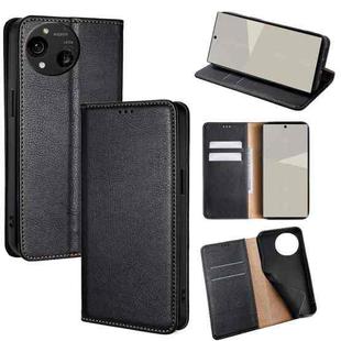 For Sharp Aquos R10 Gloss Oil Solid Color Magnetic Leather Phone Case(Black)