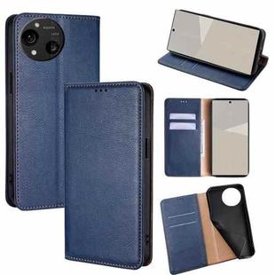 For Sharp Aquos R10 Gloss Oil Solid Color Magnetic Leather Phone Case(Blue)