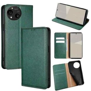 For Sharp Aquos R10 Gloss Oil Solid Color Magnetic Leather Phone Case(Green)