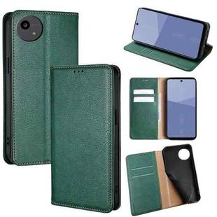 For Sharp Aqous wish5 Gloss Oil Solid Color Magnetic Leather Phone Case(Green)