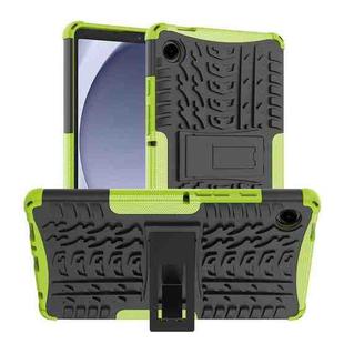 For Samsung Galaxy Tab A9 Tire Texture TPU + PC Tablet Case with Holder(Green)