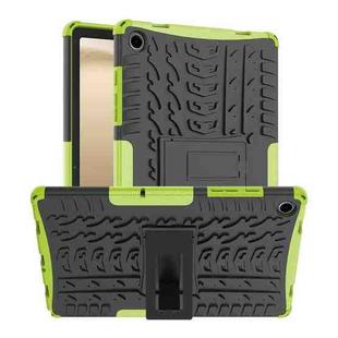 For Samsung Galaxy Tab A9+ Tire Texture TPU + PC Tablet Case with Holder(Green)