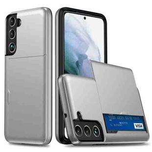 For Samsung Galaxy S25 5G Shockproof Armor Phone Case with Card Slot(Silver)