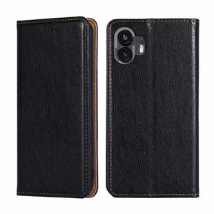 For Nothing Phone 2 Gloss Oil Solid Color Magnetic Leather Phone Case(Black)