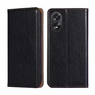 For OPPO A38 4G / A18 4G Gloss Oil Solid Color Magnetic Leather Phone Case(Black)