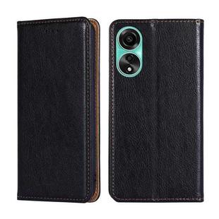 For OPPO A78 4G Gloss Oil Solid Color Magnetic Leather Phone Case(Black)