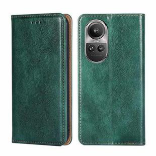 For OPPO Reno10 5G / Reno10 Pro 5G Global Gloss Oil Solid Color Magnetic Leather Phone Case(Green)