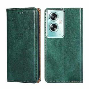 For OPPO A79 5G Global Gloss Oil Solid Color Magnetic Leather Phone Case(Green)