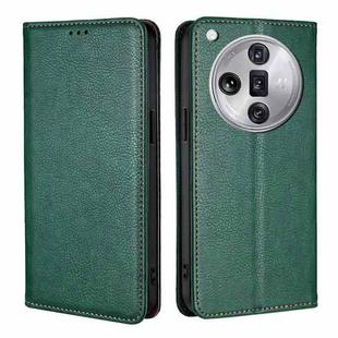 For OPPO Find X7 Ultra 5G Gloss Oil Solid Color Magnetic Leather Phone Case(Green)