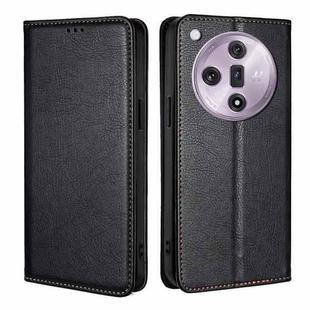 For OPPO Find X7 5G Gloss Oil Solid Color Magnetic Leather Phone Case(Black)