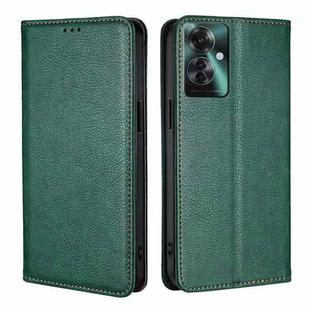 For OPPO Reno11 F 5G Gloss Oil Solid Color Magnetic Leather Phone Case(Green)